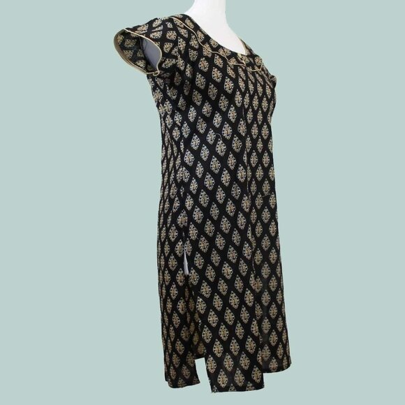 Stylish Black Printed Cotton Kurta for Women | Muvvas Boutique - Picture 1 of 6